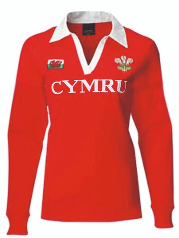 Hannah Ladies Long Sleeve Wales Cymru Rugby Jersey