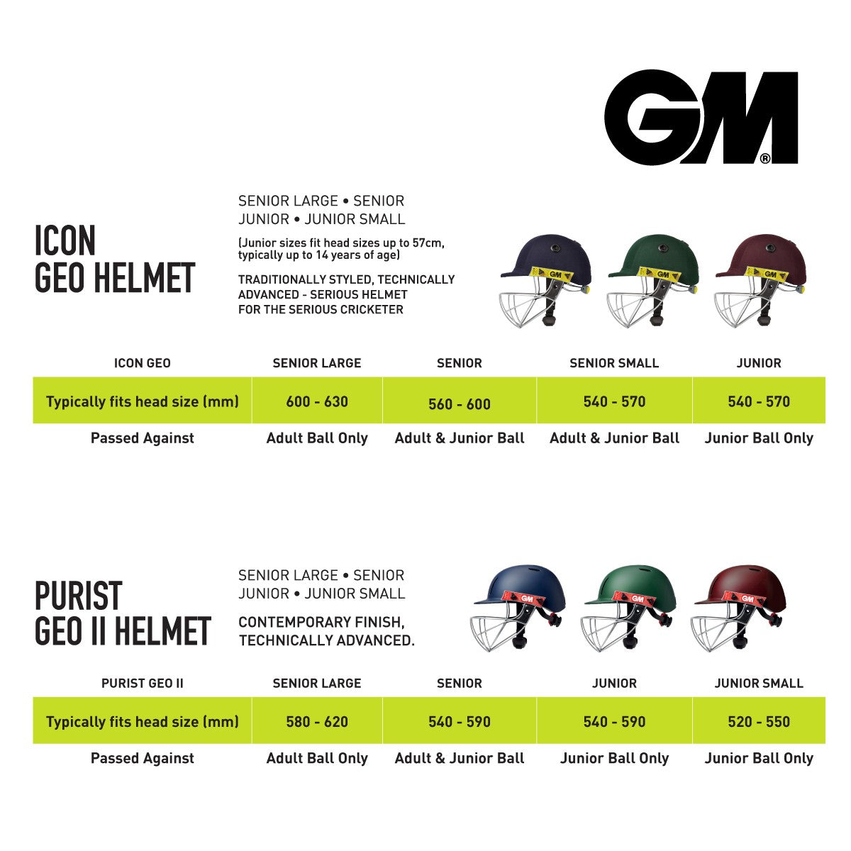 Gunn & Moore Purist Geo II Senior Helmet – Macey Sports