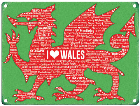 Large Metal Sign-I Love Wales