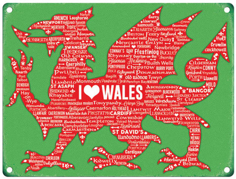 Mini Metal Sign-I Love Wales
