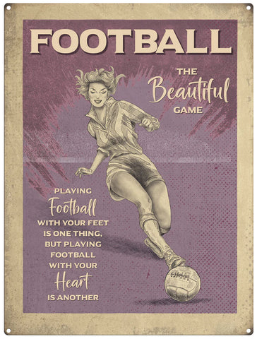 Mini Metal Sign-Football-The Beautiful Game- Female
