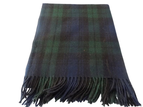 Balmoral Wool Blend Knee Blanket/Throw-Black Watch Tartan