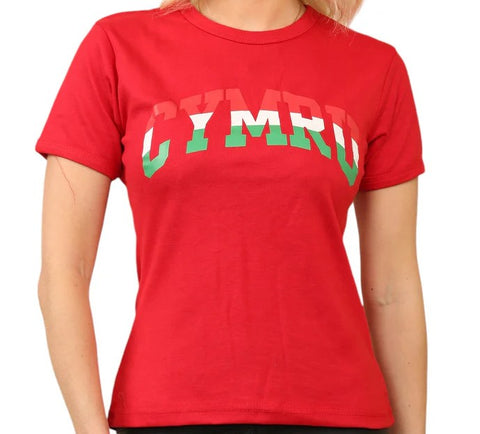 Ladies Short Sleeve Welsh Cymru T Shirt