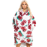 Sherpa Welsh Dragon Adults Oversized Hoody Blanket