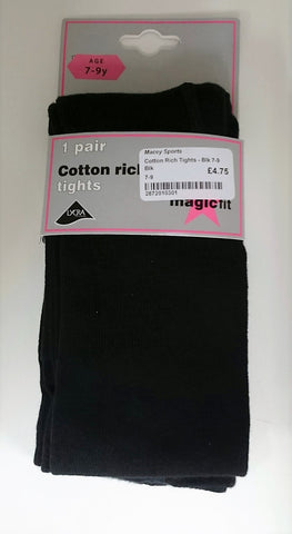 Black Cotton Rich Tights