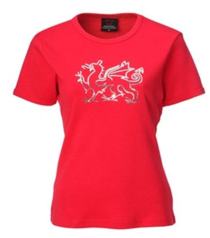 Girls Diamanté Welsh Dragon T- Shirt