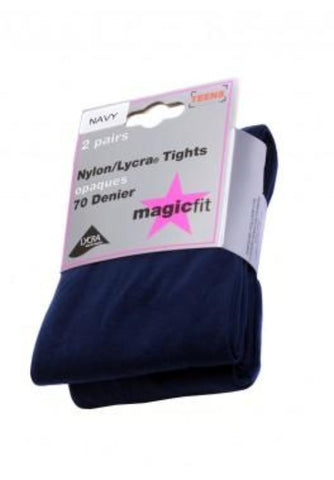 Twin Pack Navy Opaque Tights