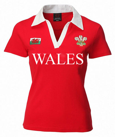 Ladies Short Sleeve Welsh Rugby Jersey Red